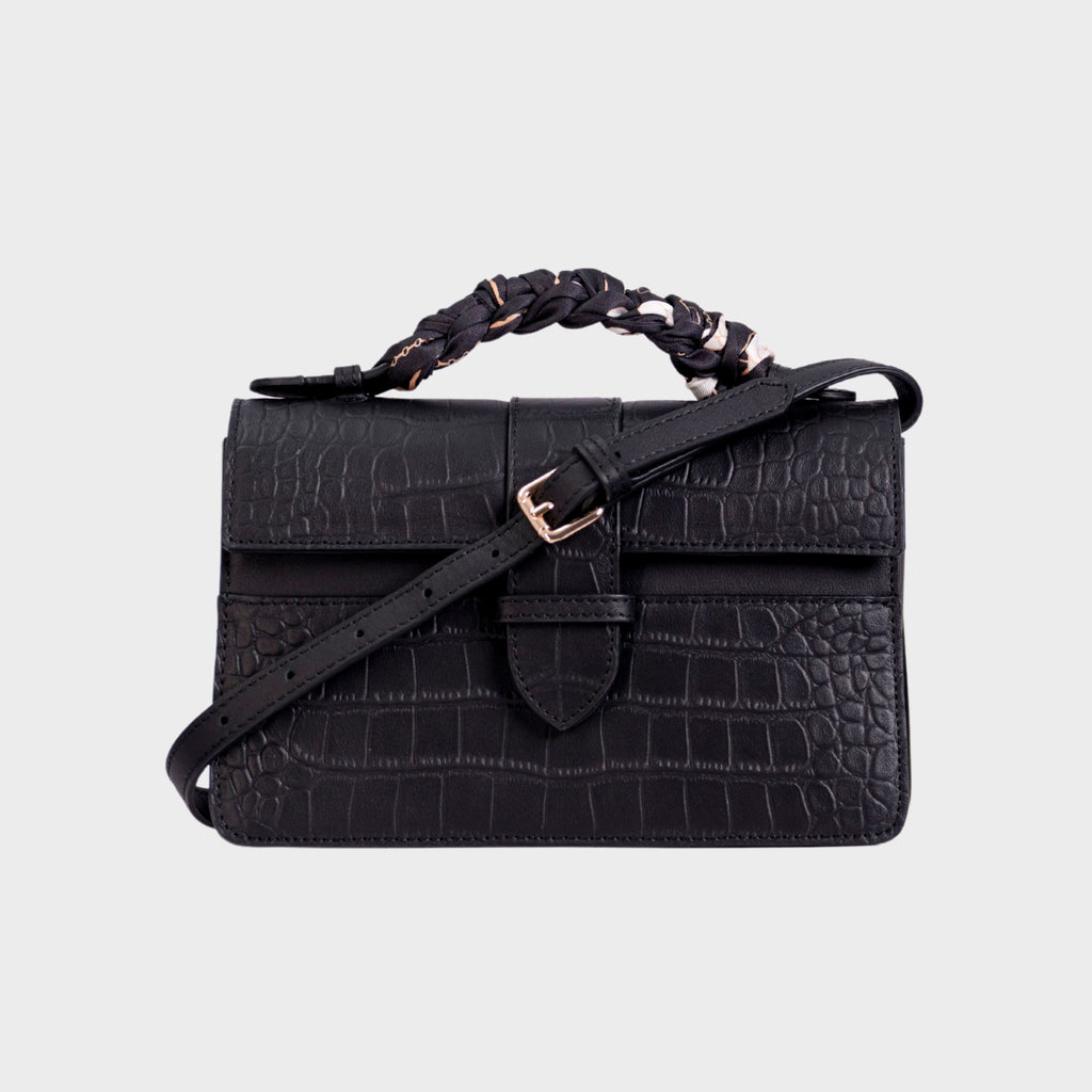 Chez La Mer Lille Bag Crocodile Black leather