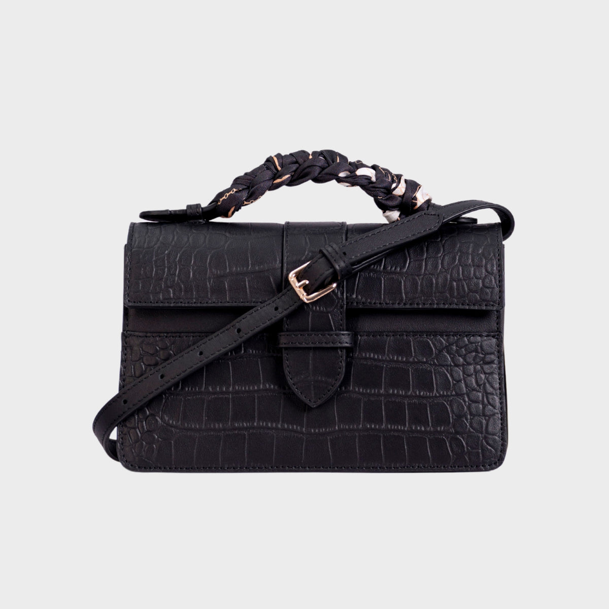Chez La Mer Lille Bag Crocodile Black leather