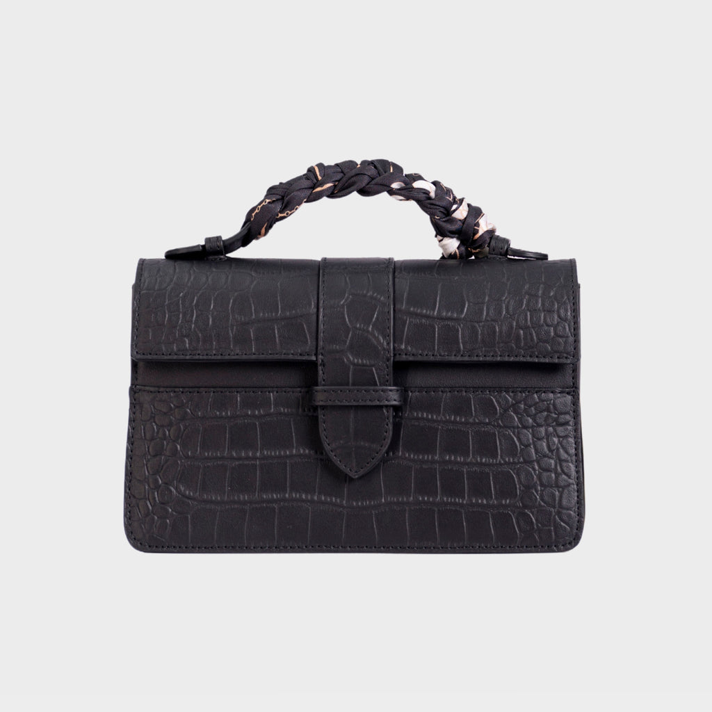 Chez La Mer Lille Bag Crocodile Black leather
