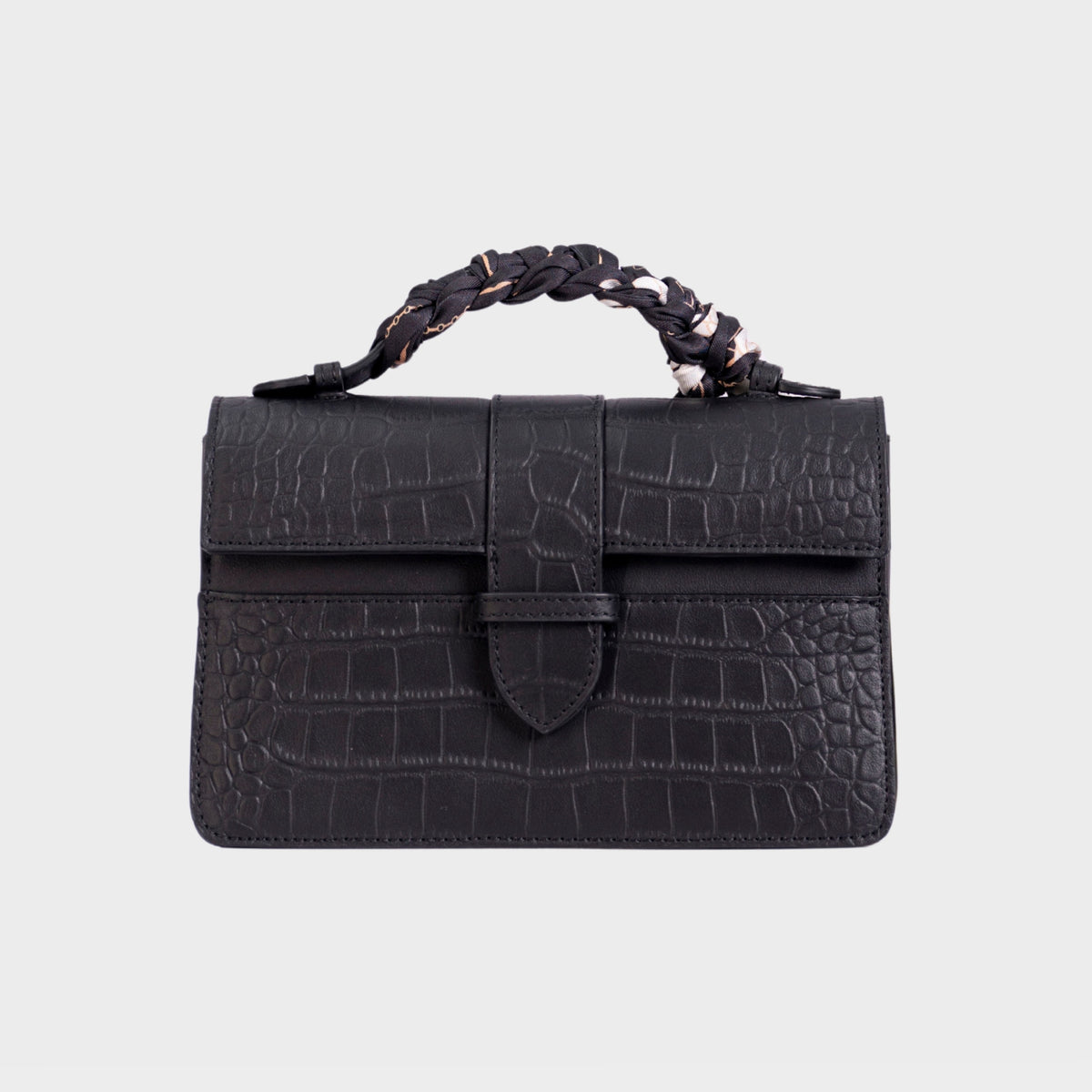Chez La Mer Lille Bag Crocodile Black leather