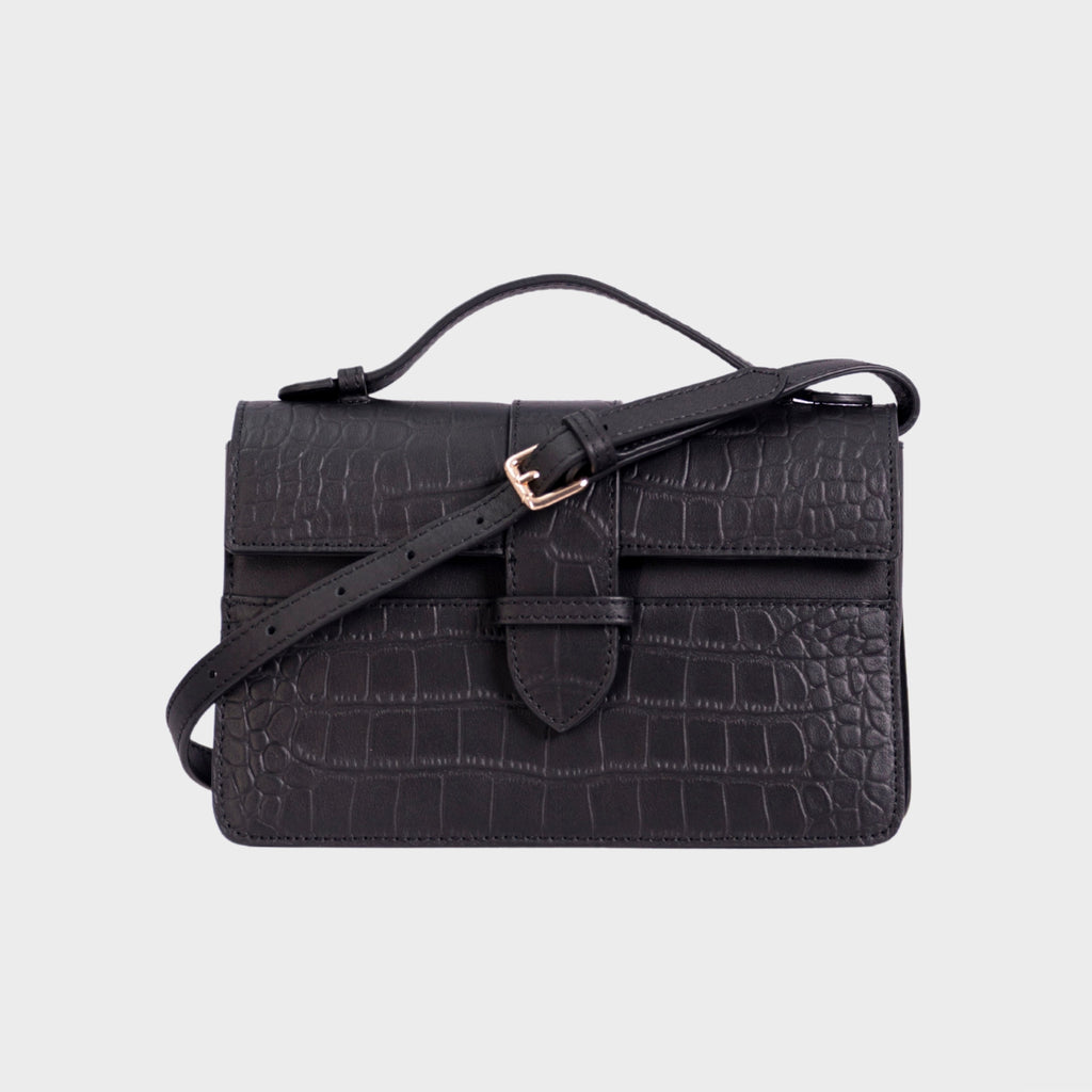 Chez La Mer Lille Bag Crocodile Black leather