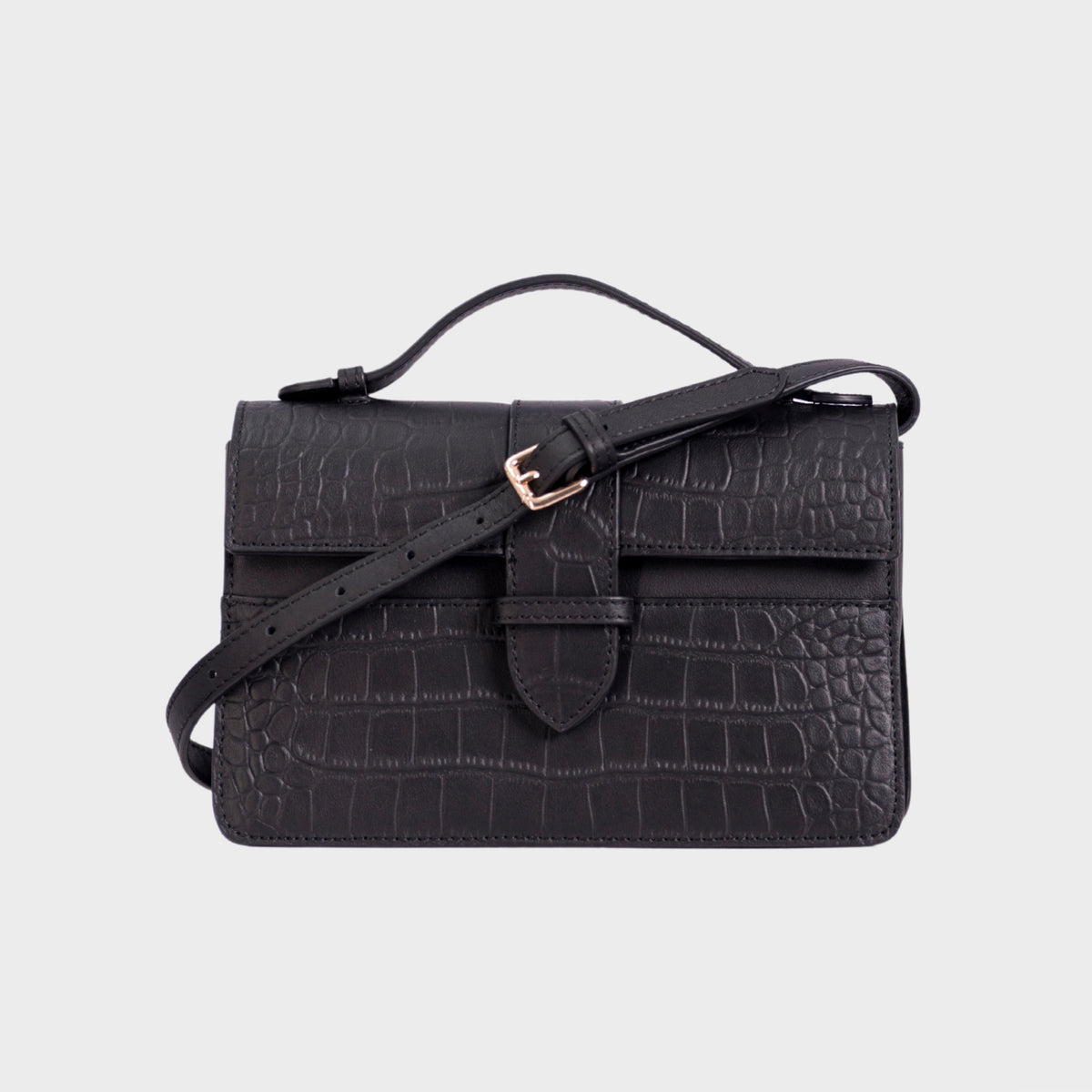 Chez La Mer Lille Bag Crocodile Black leather