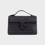 Chez La Mer Lille Bag Crocodile Black leather