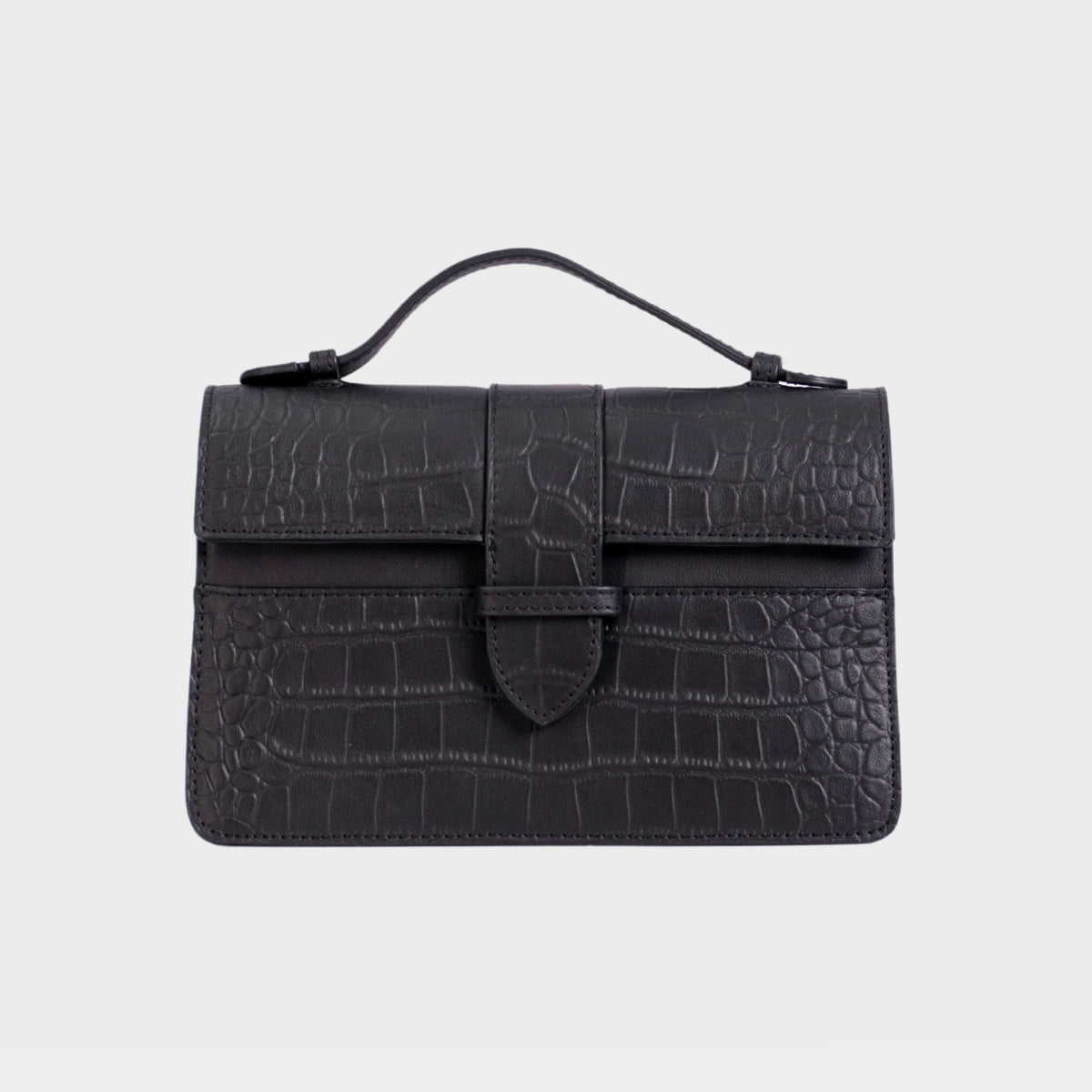 Chez La Mer Lille Bag Crocodile Black leather