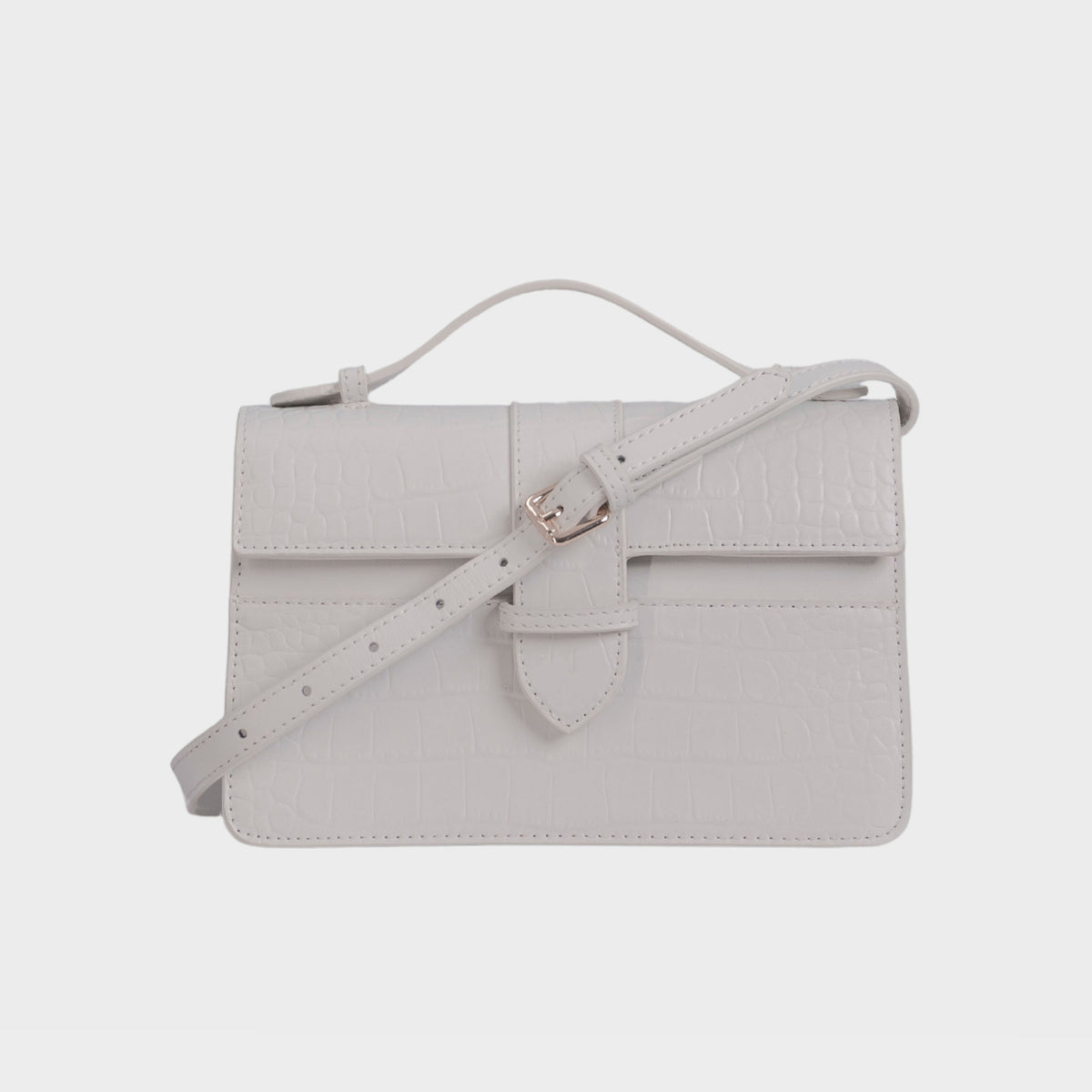 Chez La Mer Lille Bag Crocodile White leather