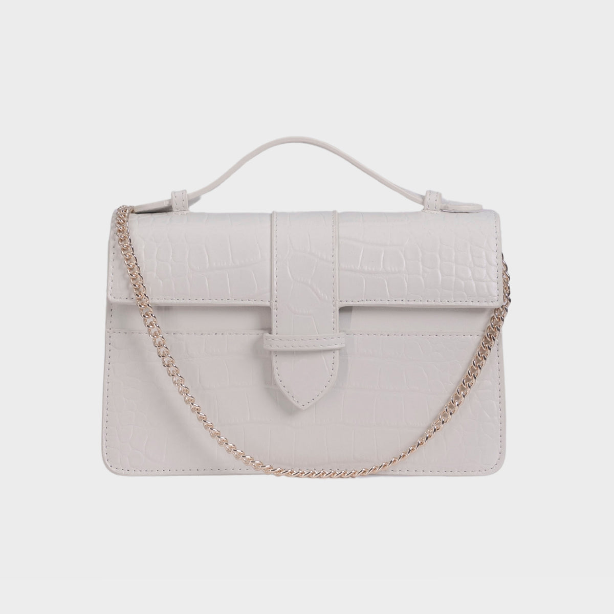 Chez La Mer Lille Bag Crocodile White leather