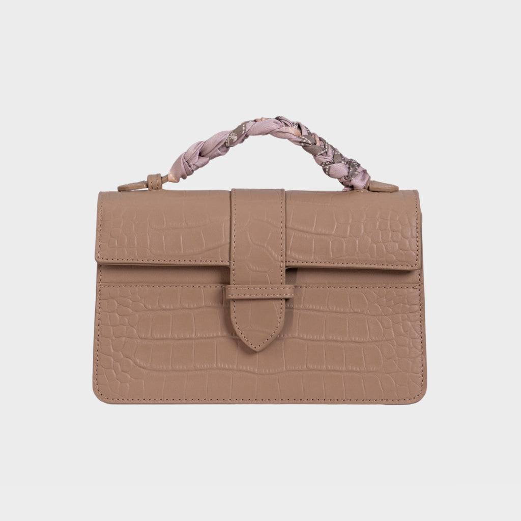 Chez La Mer Lille Bag Crocodile Nude leather