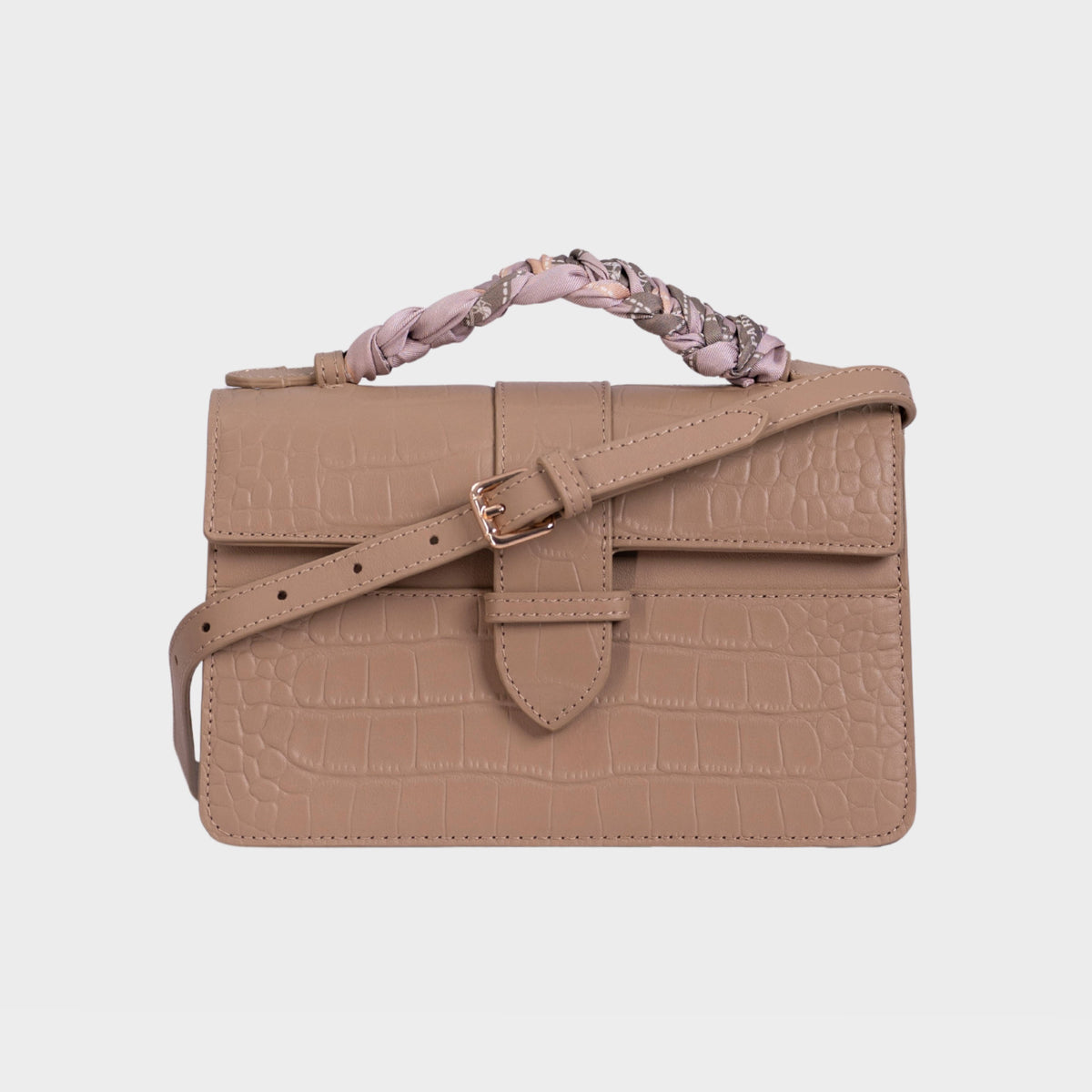 Chez La Mer Lille Bag Crocodile Nude leather