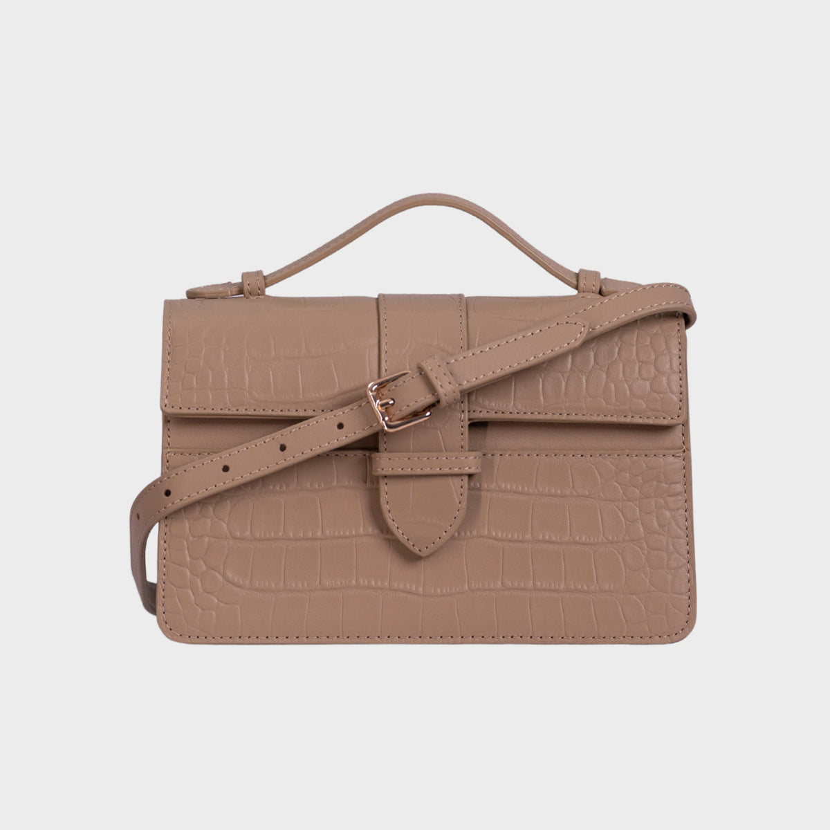 Chez La Mer Lille Bag Crocodile Nude leather