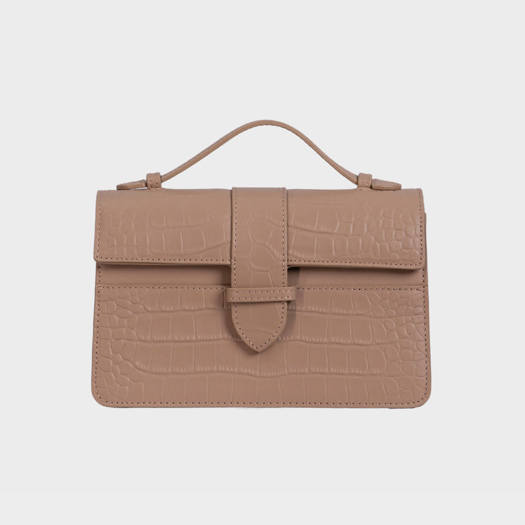 Chez La Mer Lille Bag Crocodile Nude leather