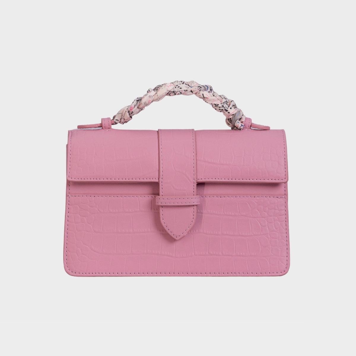 Chez La Mer Lille Bag Crocodile Pink leather