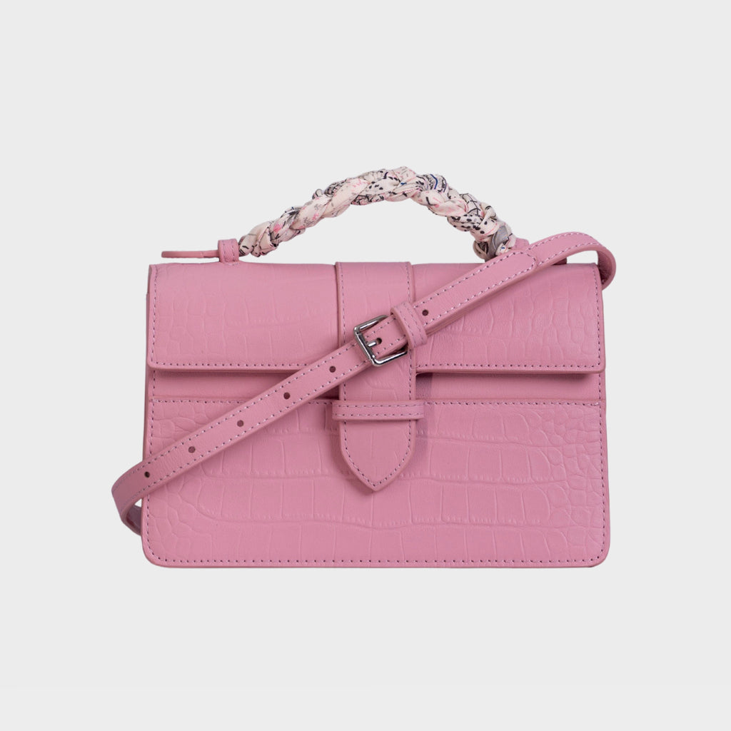 Chez La Mer Lille Bag Crocodile Pink leather