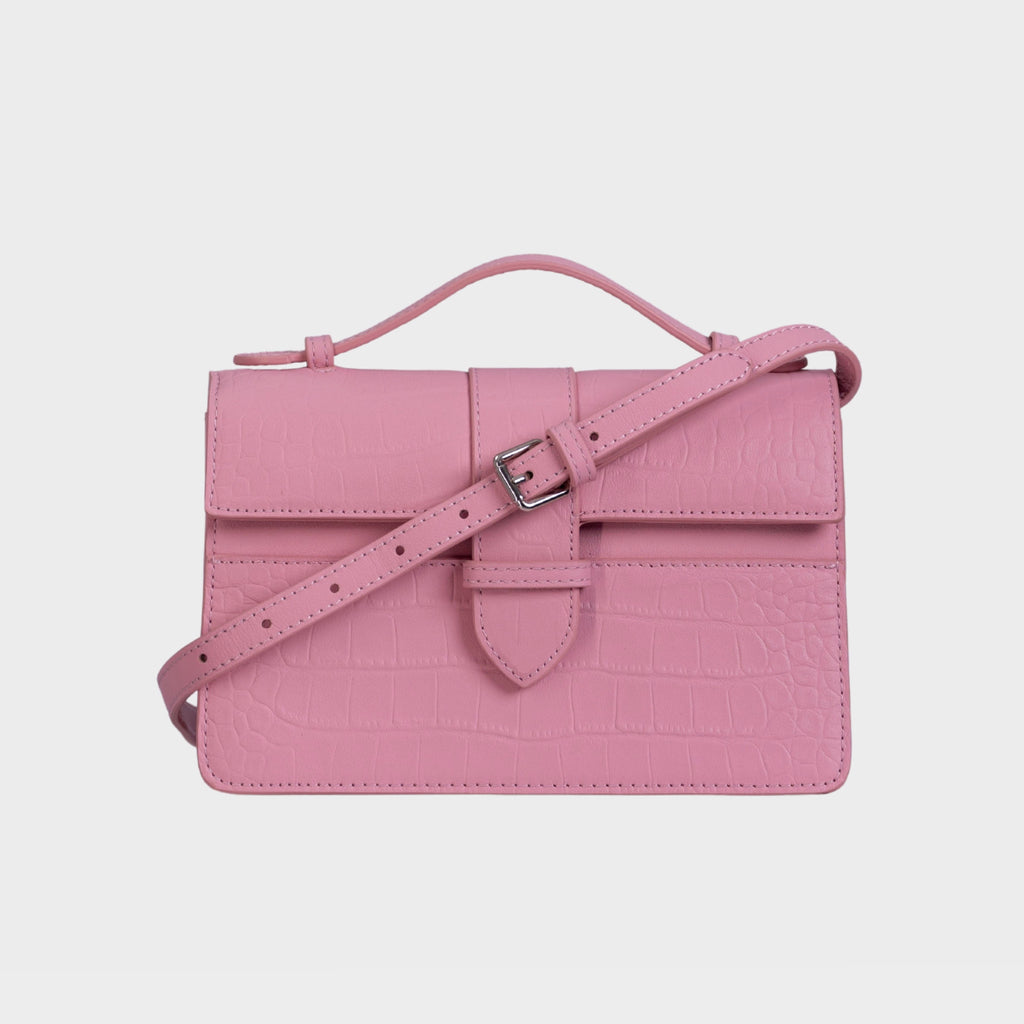 Chez La Mer Lille Bag Crocodile Pink leather