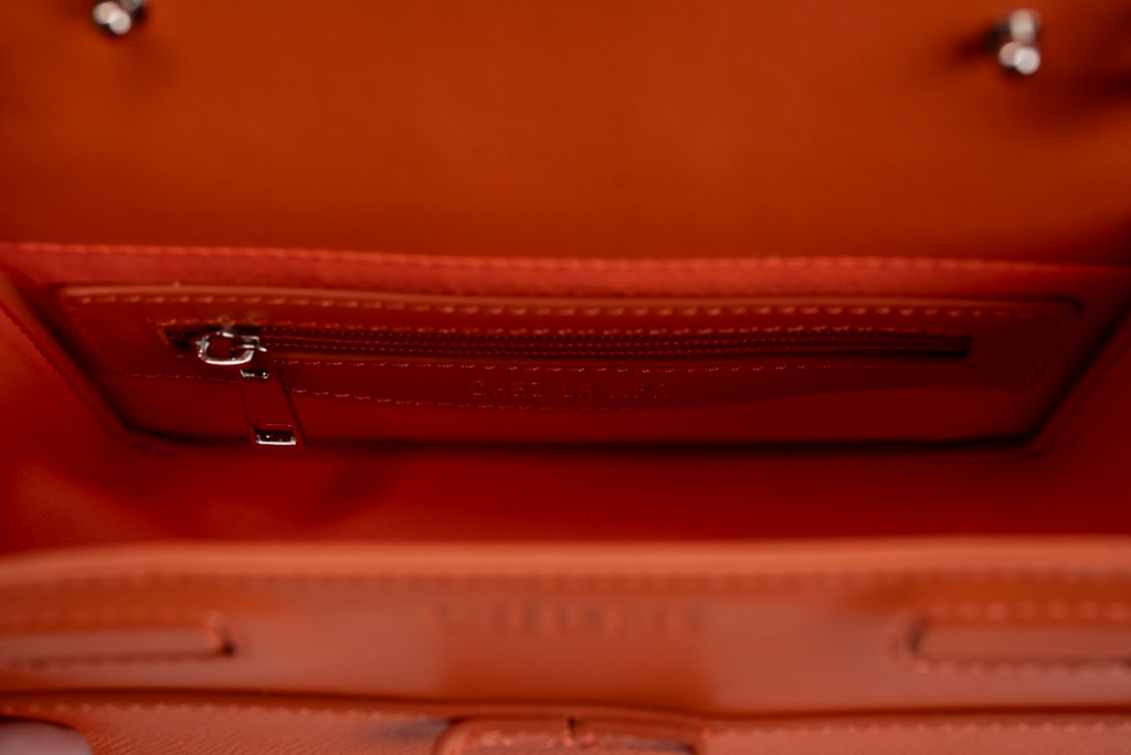 Chez La Mer Lille Bag Orange Epsom Leather