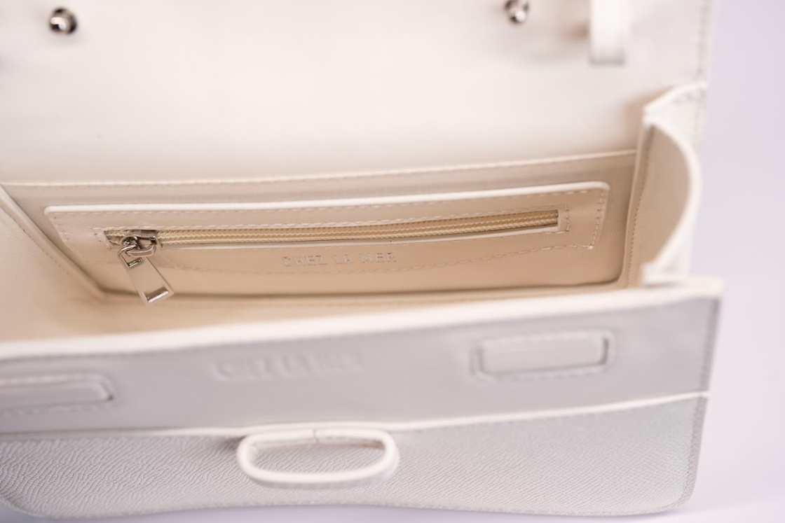 Chez La Mer Lille Bag White Epsom leather