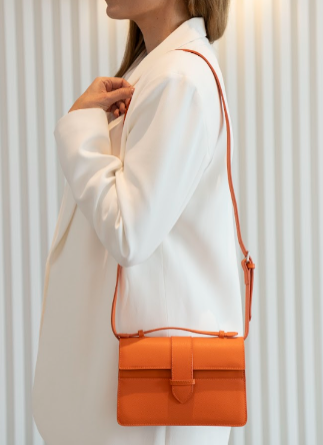 Chez La Mer Lille Bag Orange Epsom Leather