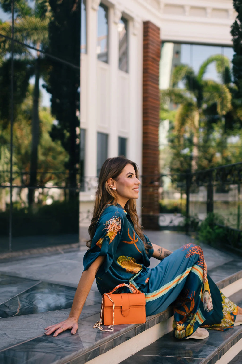 Chez La Mer Lille Bag Orange Epsom Leather