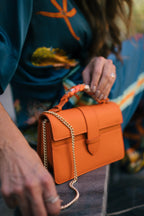 Chez La Mer Lille Bag Orange Epsom Leather