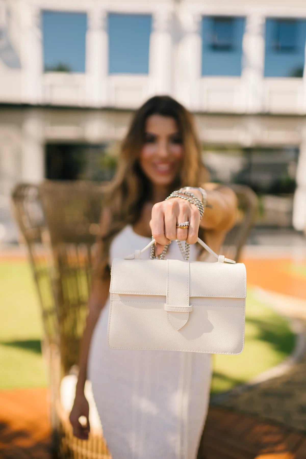 Chez La Mer Lille Bag White Epsom leather
