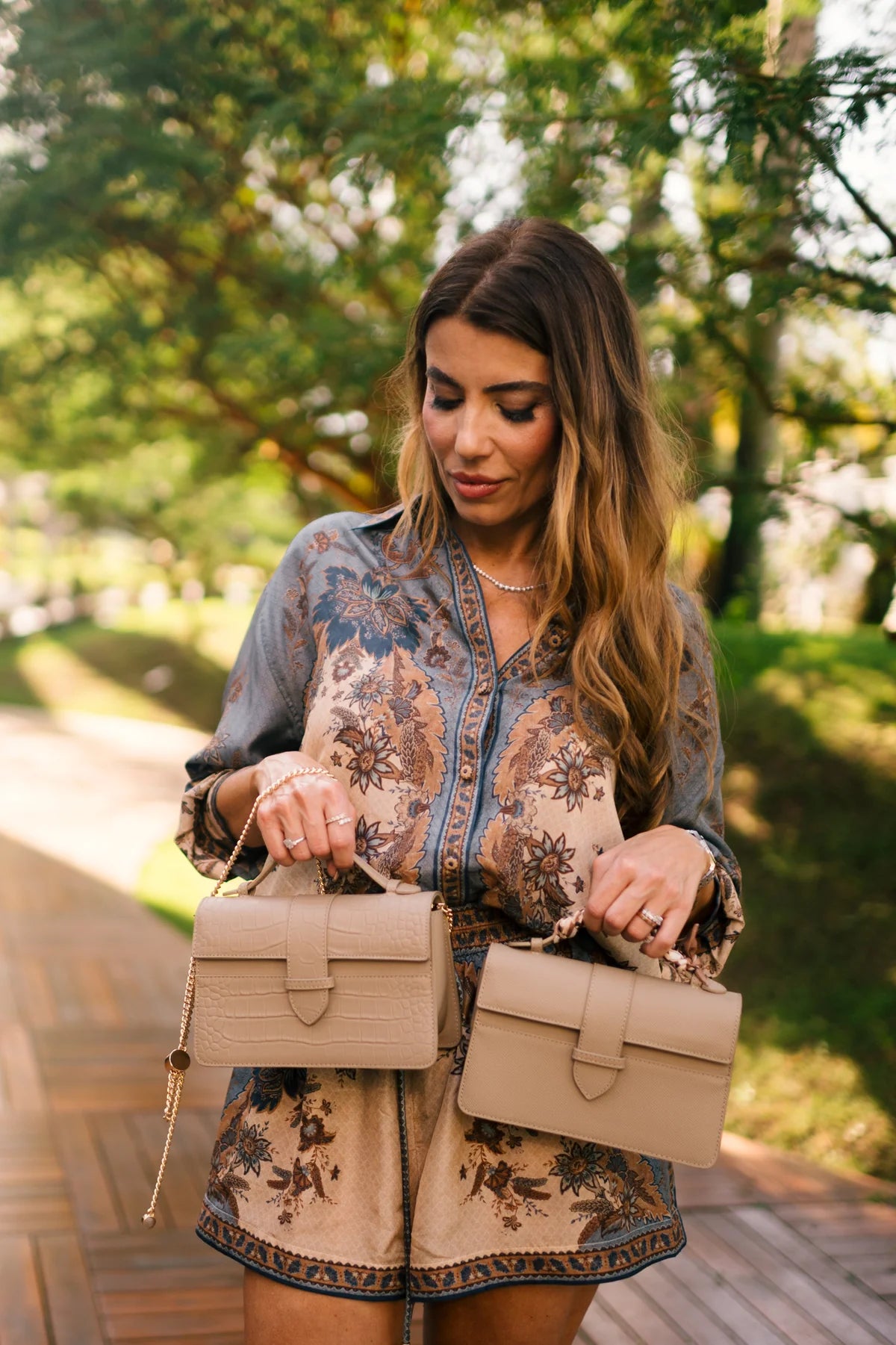 Chez La Mer Lille Bag Nude Epsom leather