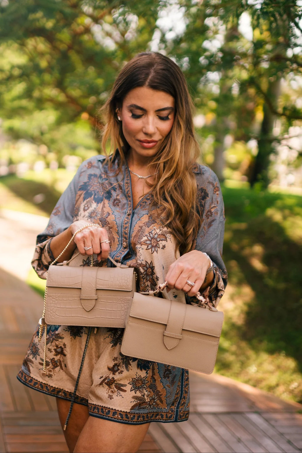 Chez La Mer Lille Bag Nude Epsom leather