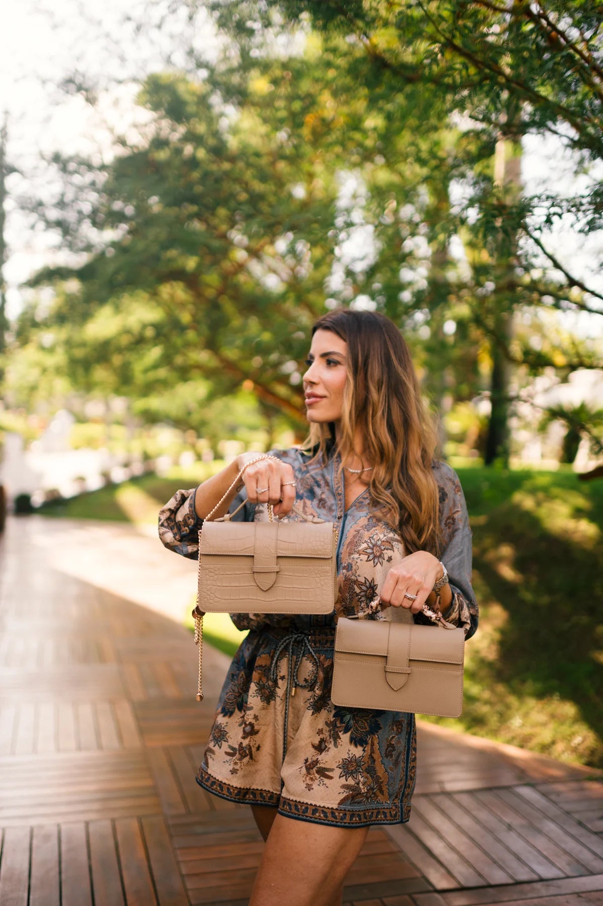 Chez La Mer Lille Bag Nude Epsom leather