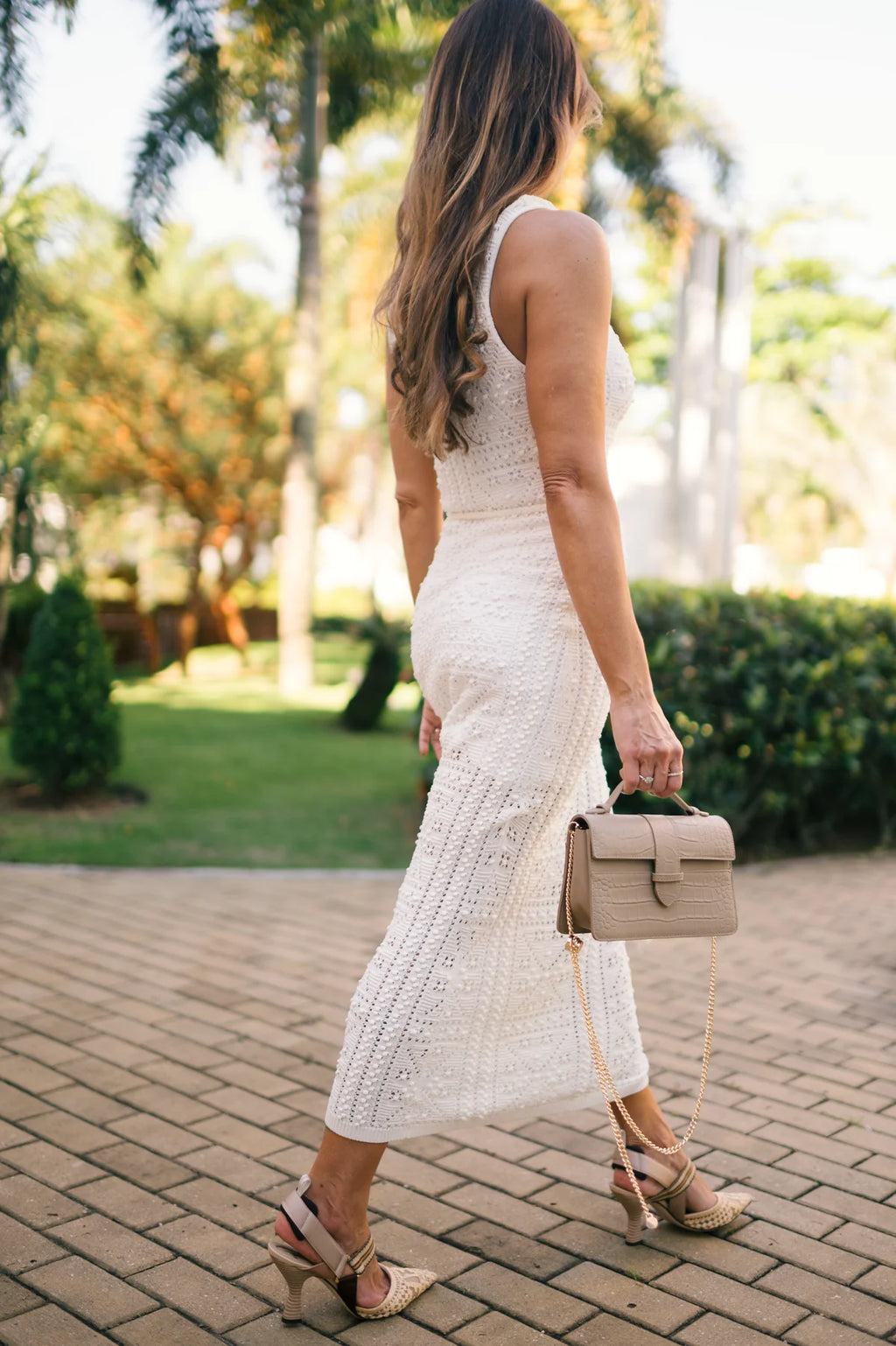 Chez La Mer Lille Bag Crocodile Nude leather