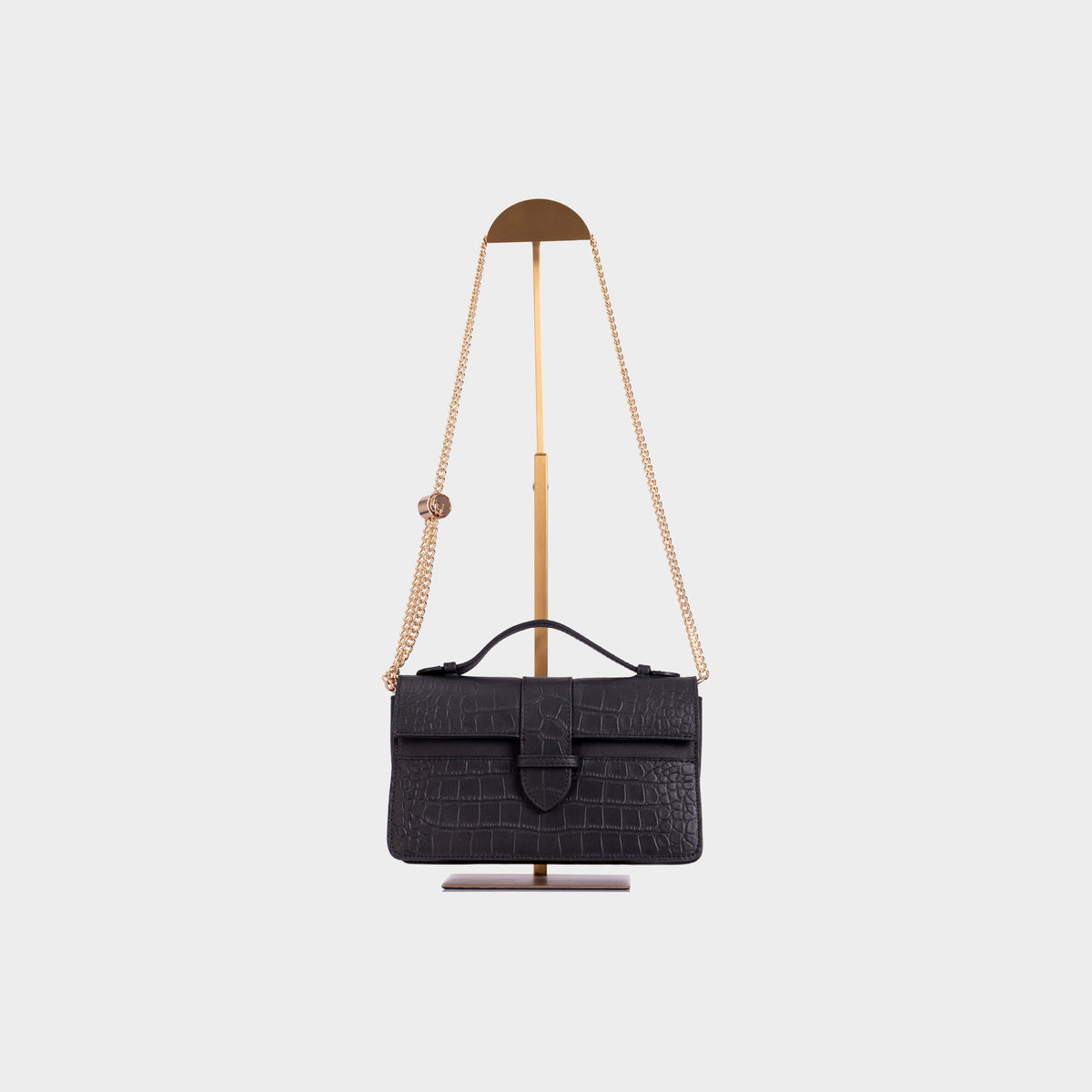 Chez La Mer Lille Bag Crocodile Black leather