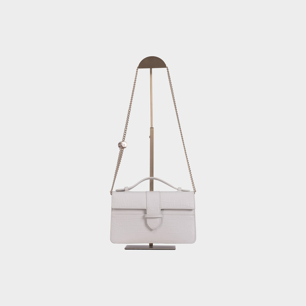 Chez La Mer Lille Bag Crocodile White leather