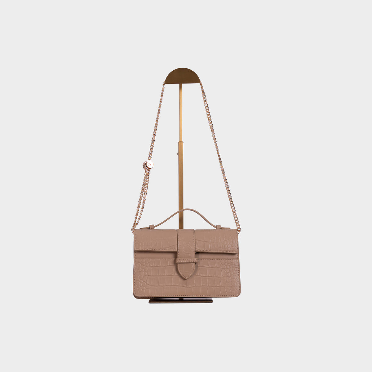 Chez La Mer Lille Bag Crocodile Nude leather
