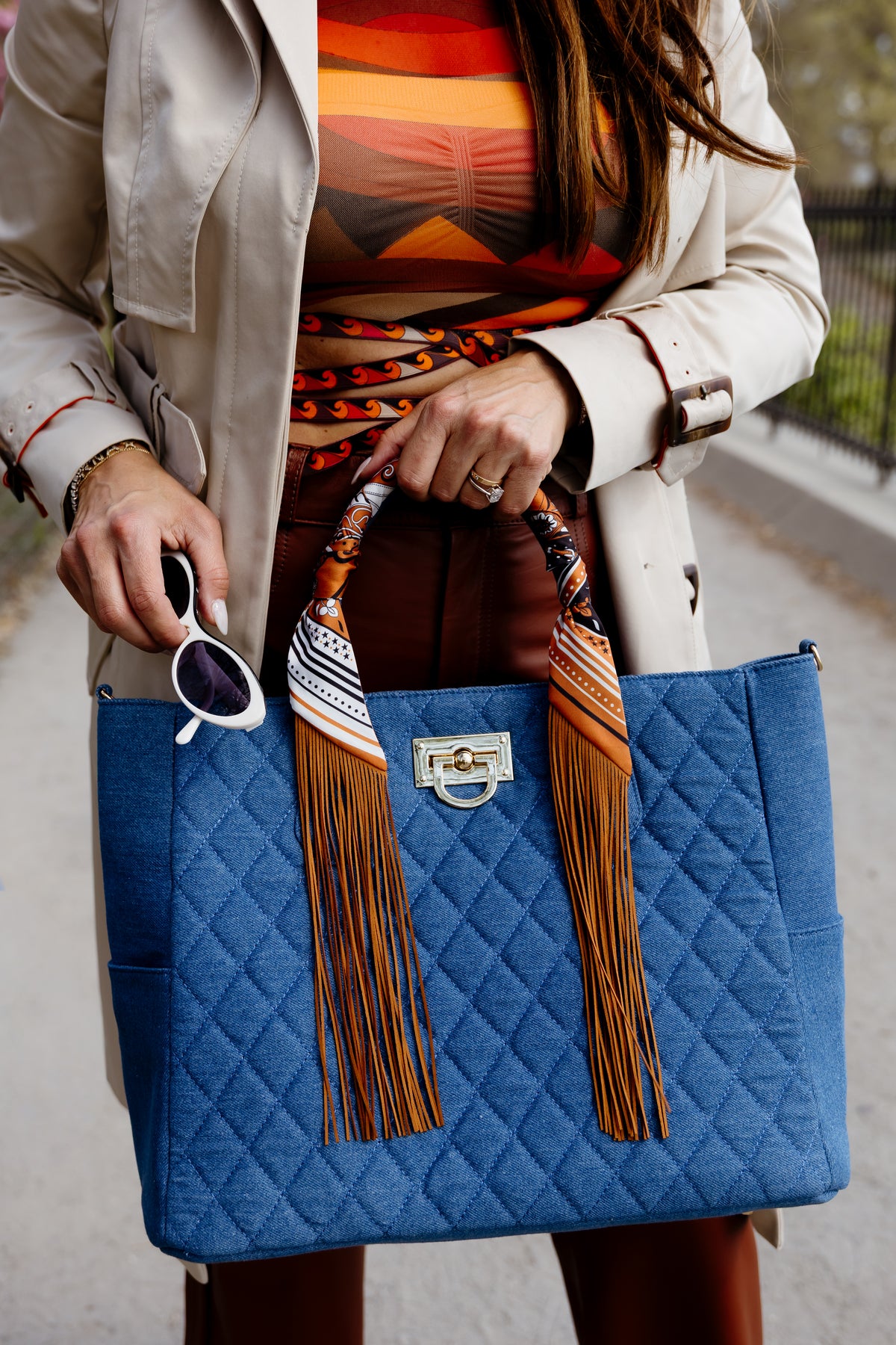 Chez La Mer Saint Tropez medium Bag in Dark Denim