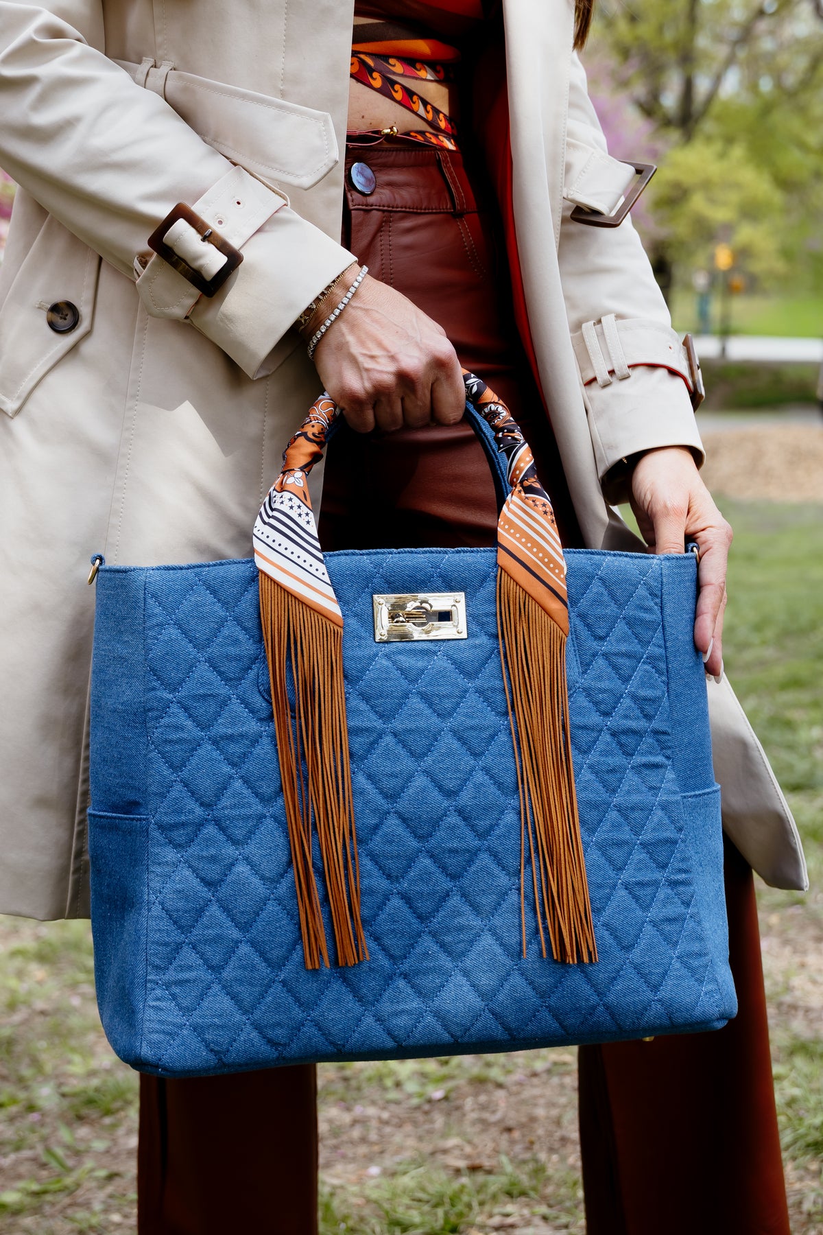 Chez La Mer Saint Tropez medium Bag in Dark Denim